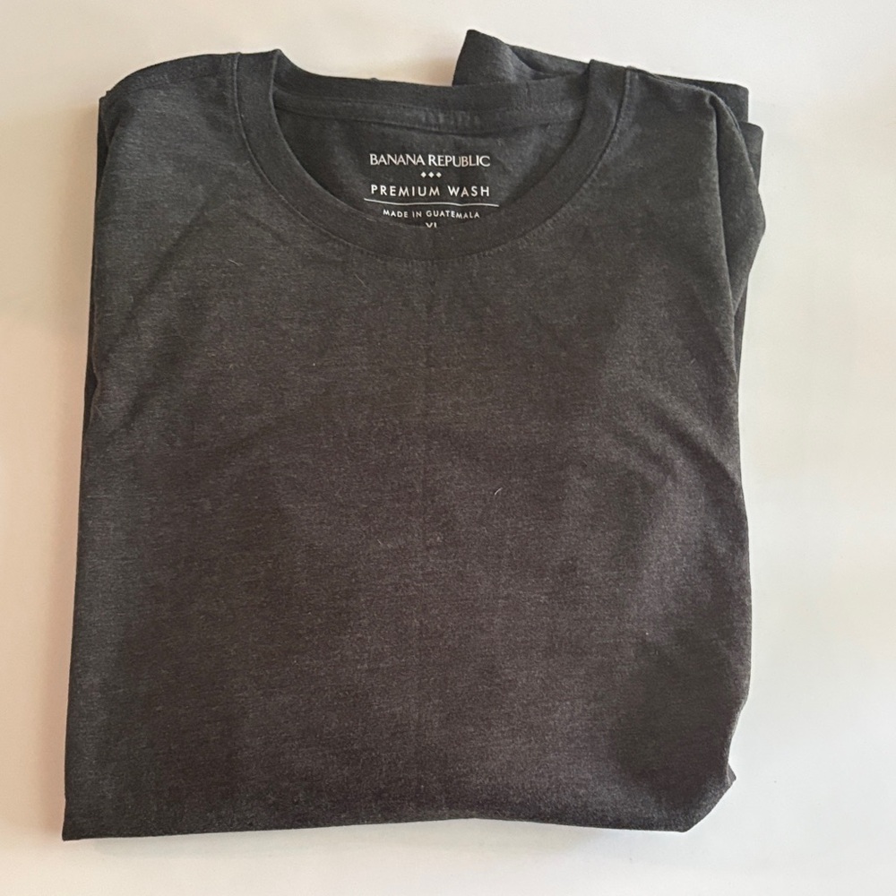 Banana Republic Men's Grey Premium Wash Short Sleeve Crew Neck Tee Size XL